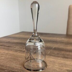 Bohemia Crystal Made in Czechoslovakia with Silver Tone Trim Hand Bell